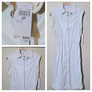 House of Harlow 1960 Vegan Faux Leather Dress XS NWT Minimalist White Soft